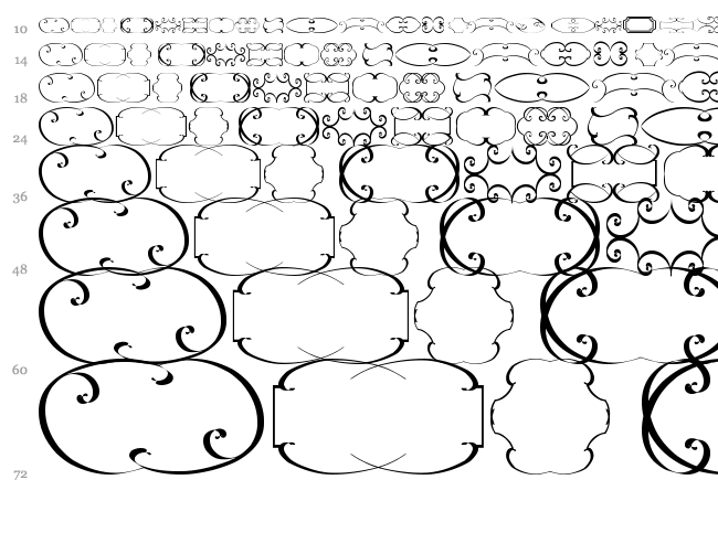 Frames TFB font waterfall